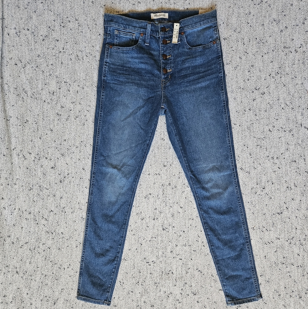 NWT Madewell 10" High-Rise Skinny Jeans Button-Front TENCEL Denim MA981 Sz W29